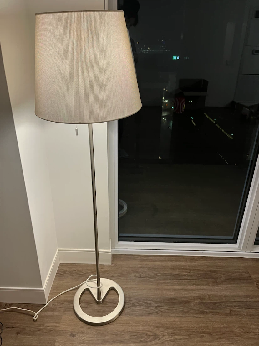 2 Brushed Metal Floor IKEA Lamps