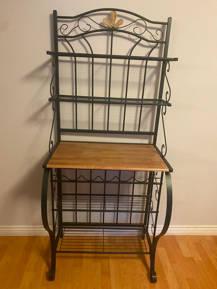 Baker's Rack with Wooden Top