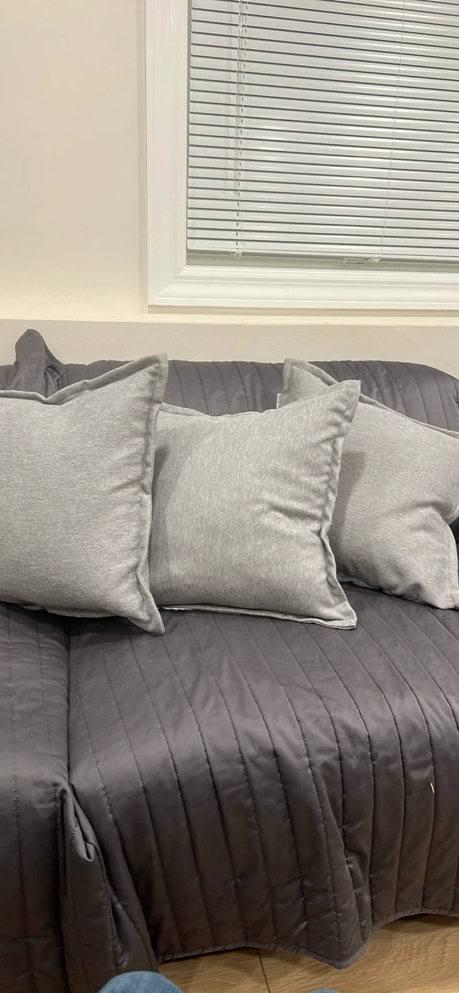 Set of 3 Gray Throw Pillows
