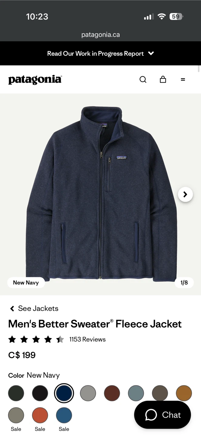 Men’s Patagonia Jacket - Small - Navy Blue - photo 2