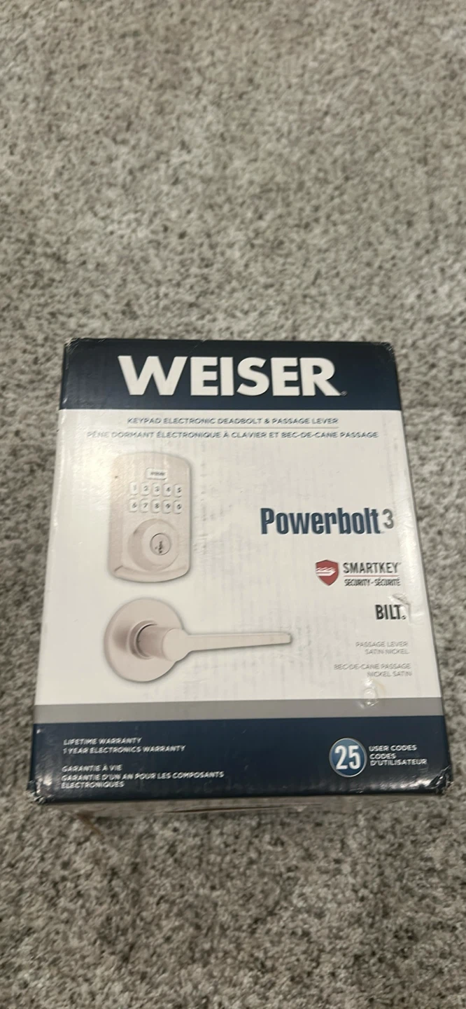 Weiser Powerbolt 3 Keypad Electronic Deadbolt & Passage Lever - photo 3