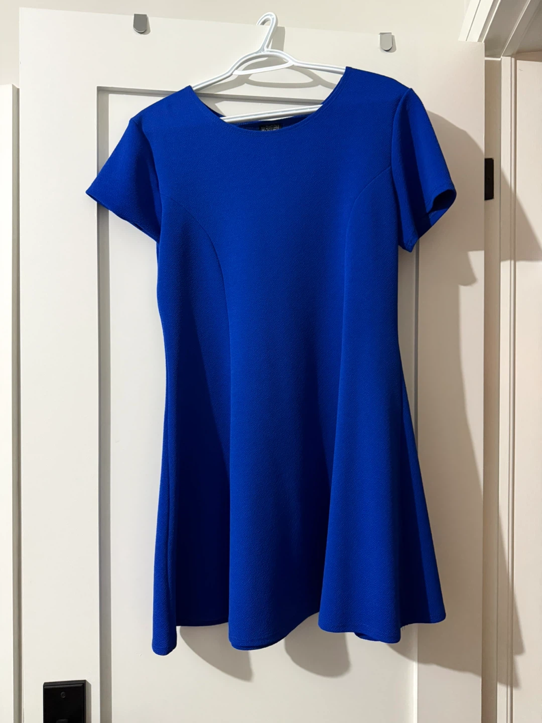 Royal Blue Short Sleeve Dress A-Line