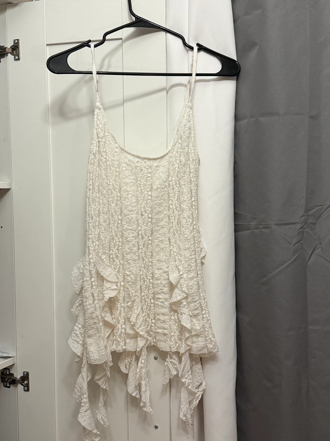 Zara Textured Ruffled Camisole - Off White