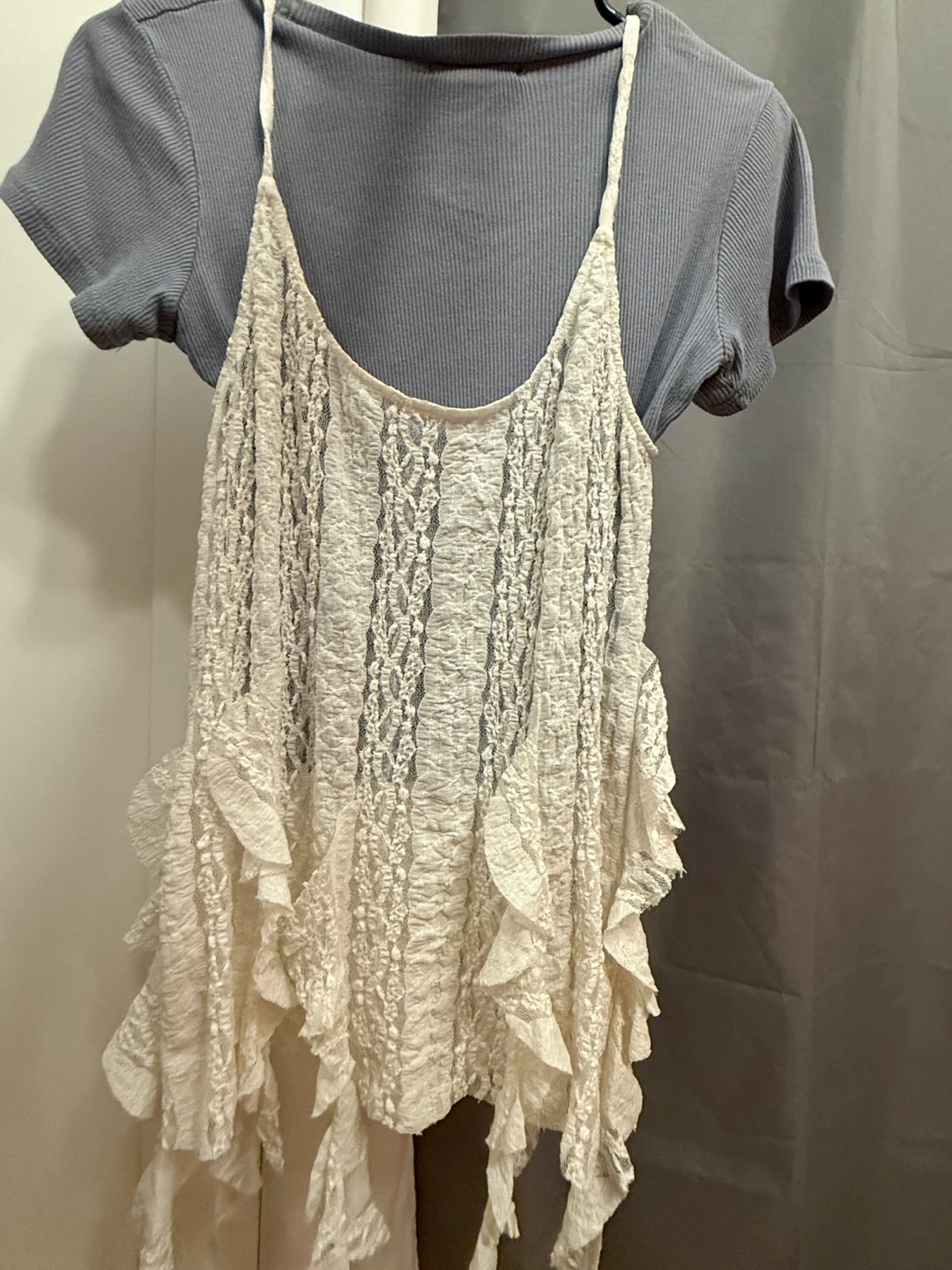 Zara Textured Ruffled Camisole - Off White - photo 3