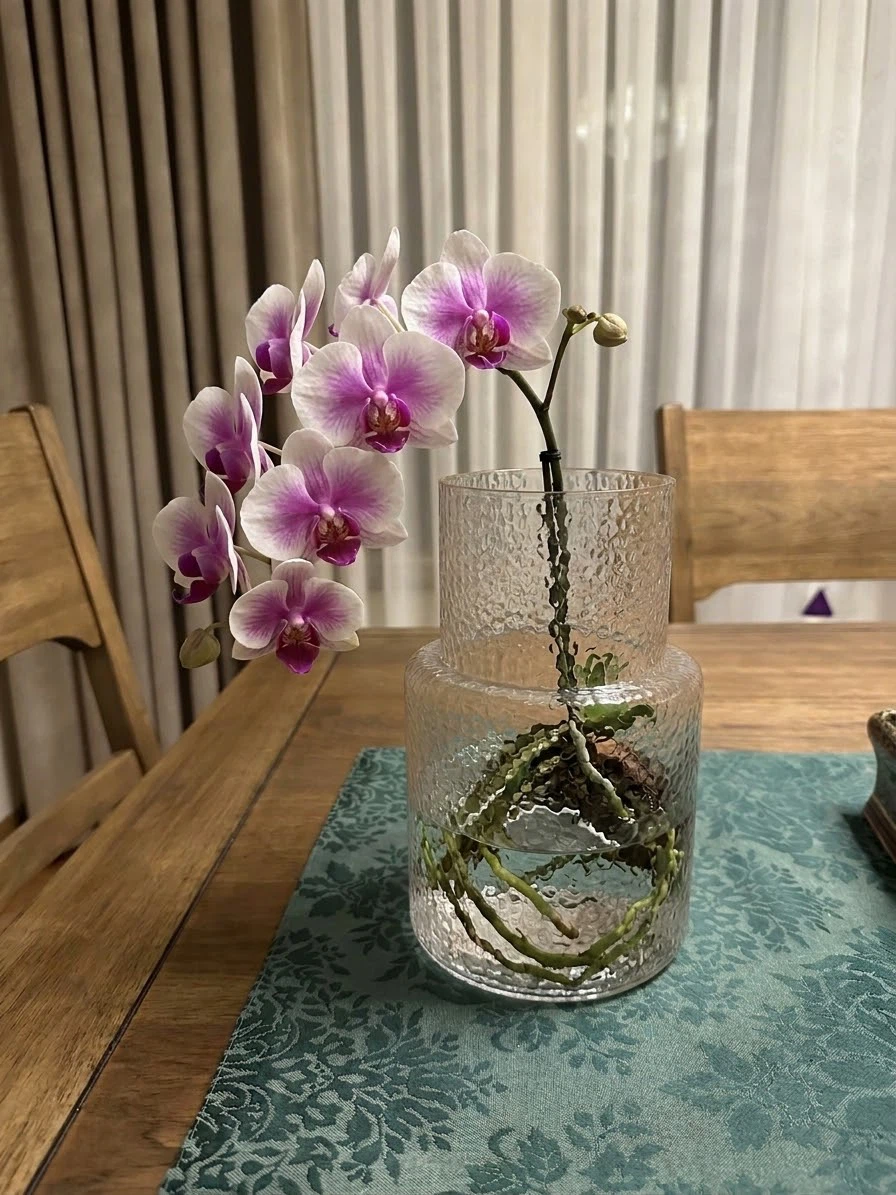 Textured Clear Glass Vase