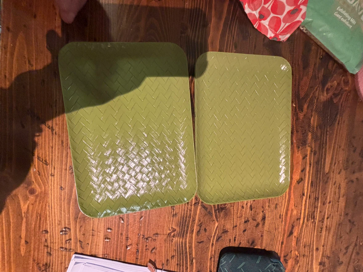 Indigo Green Herringbone Tray