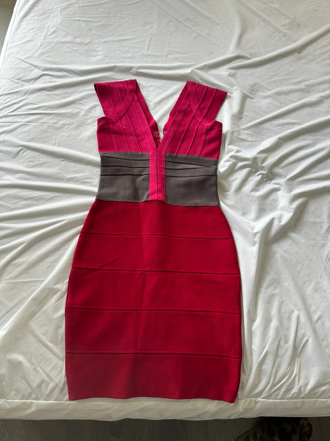 Herve Leger Colour-Block Bandage Mini Dress