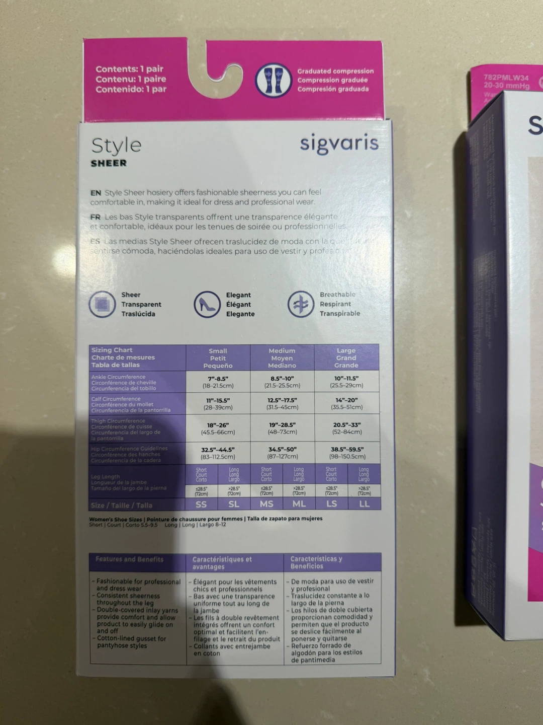 4 Pairs Sigvaris Style Sheer Medical Compression Stockings - photo 2