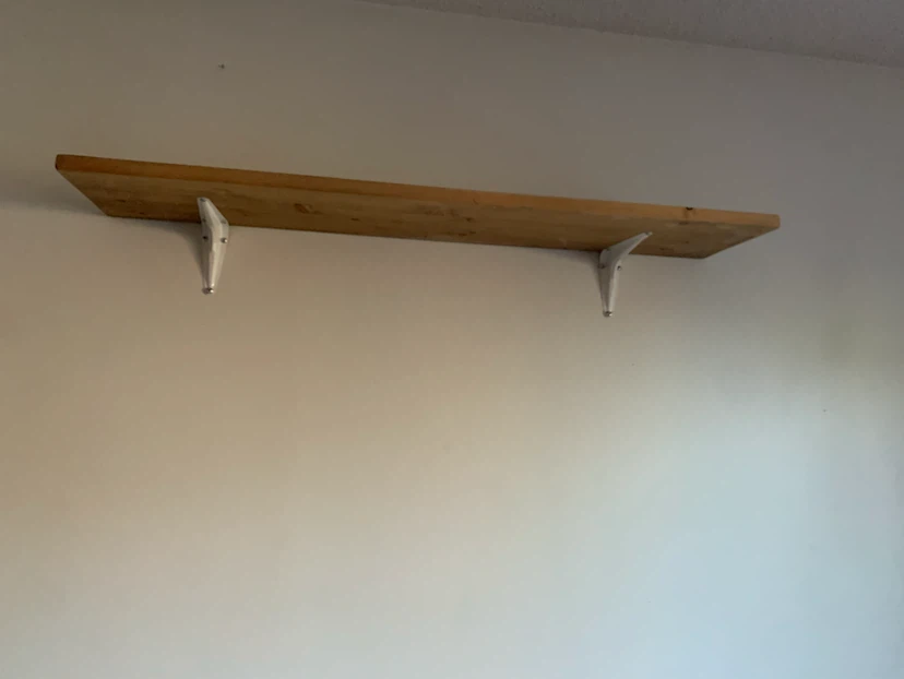 Wooden Wall Shelf with Brackets