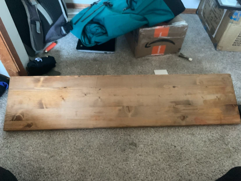 Wooden Wall Shelf with Brackets - photo 2