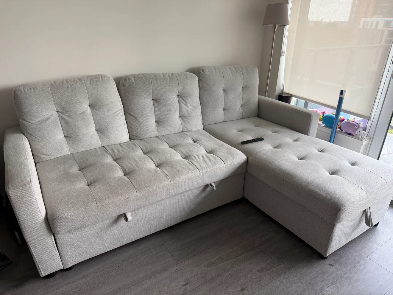 Grey Sectional Sofa with Storage
