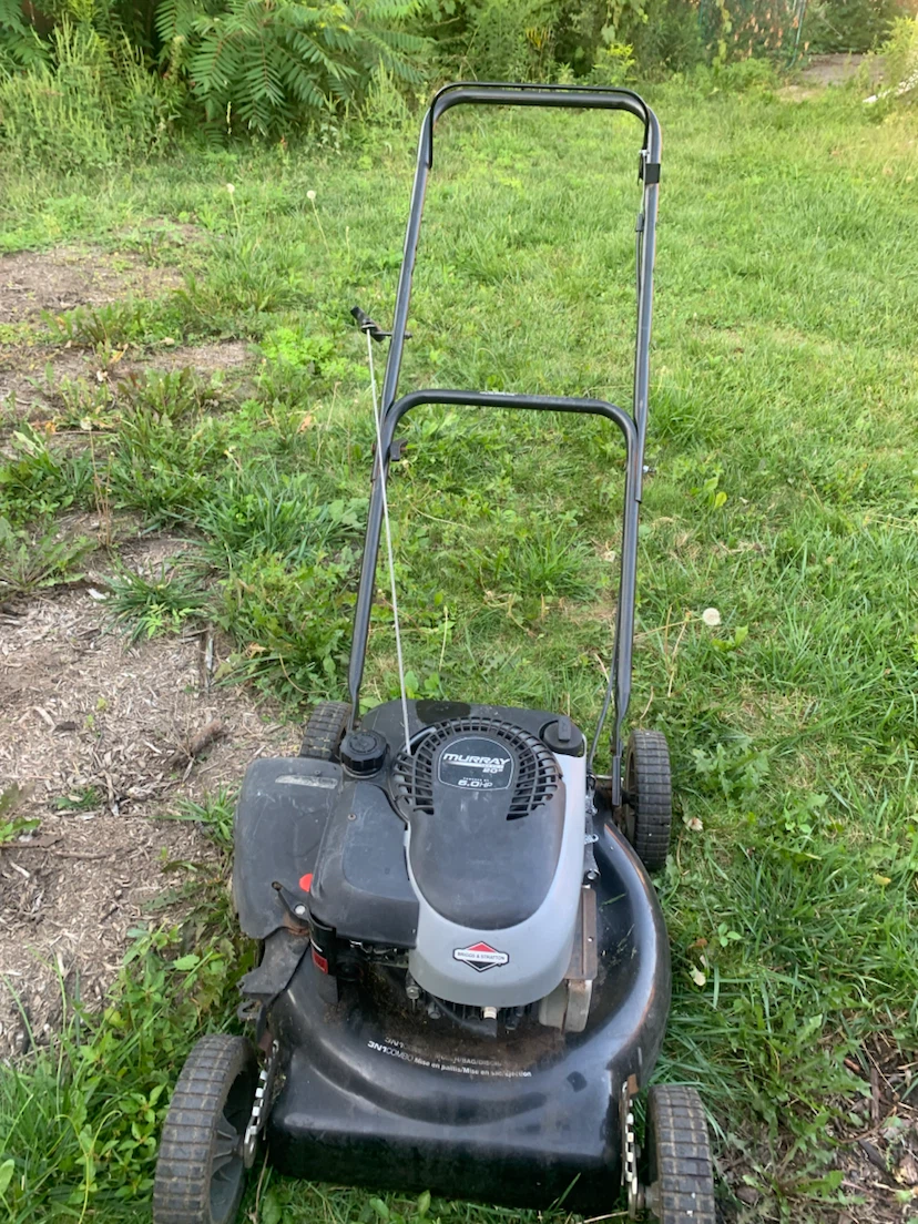 Working Gas lawnmower