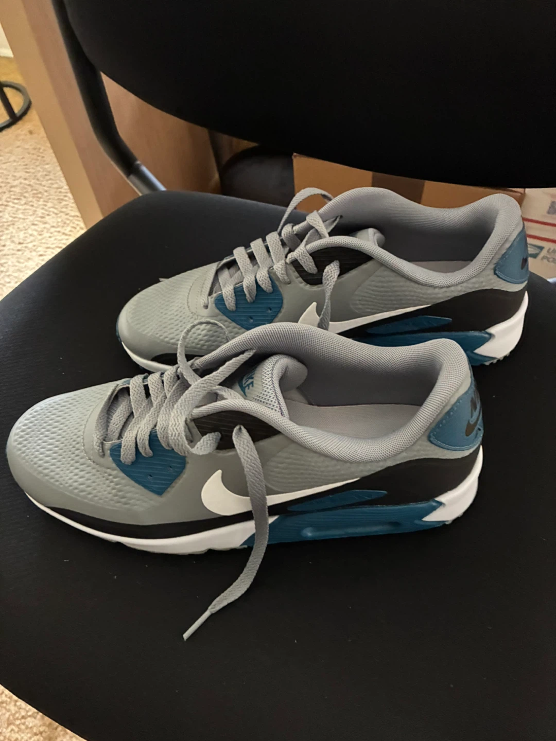 Nike Air Max 90 Golf Shoes Gray Blue