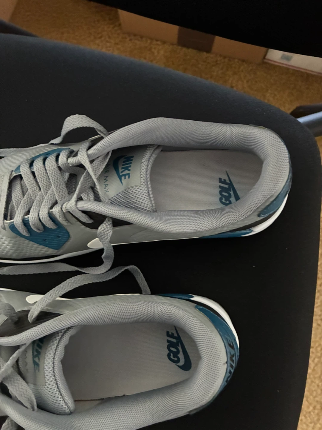 Nike Air Max 90 Golf Shoes Gray Blue - photo 2