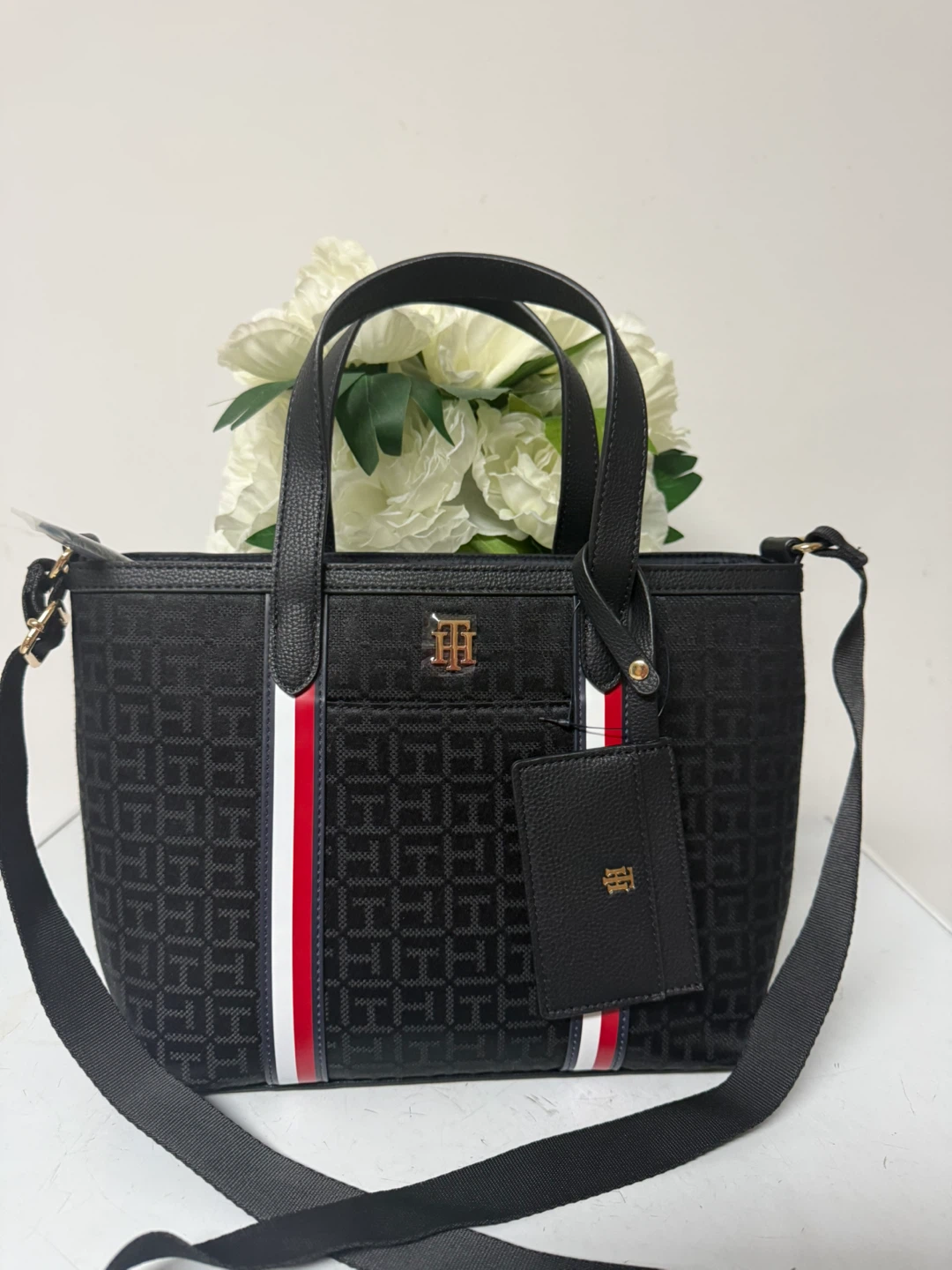 Tommy Hilfiger Black Monogram Tote Bag