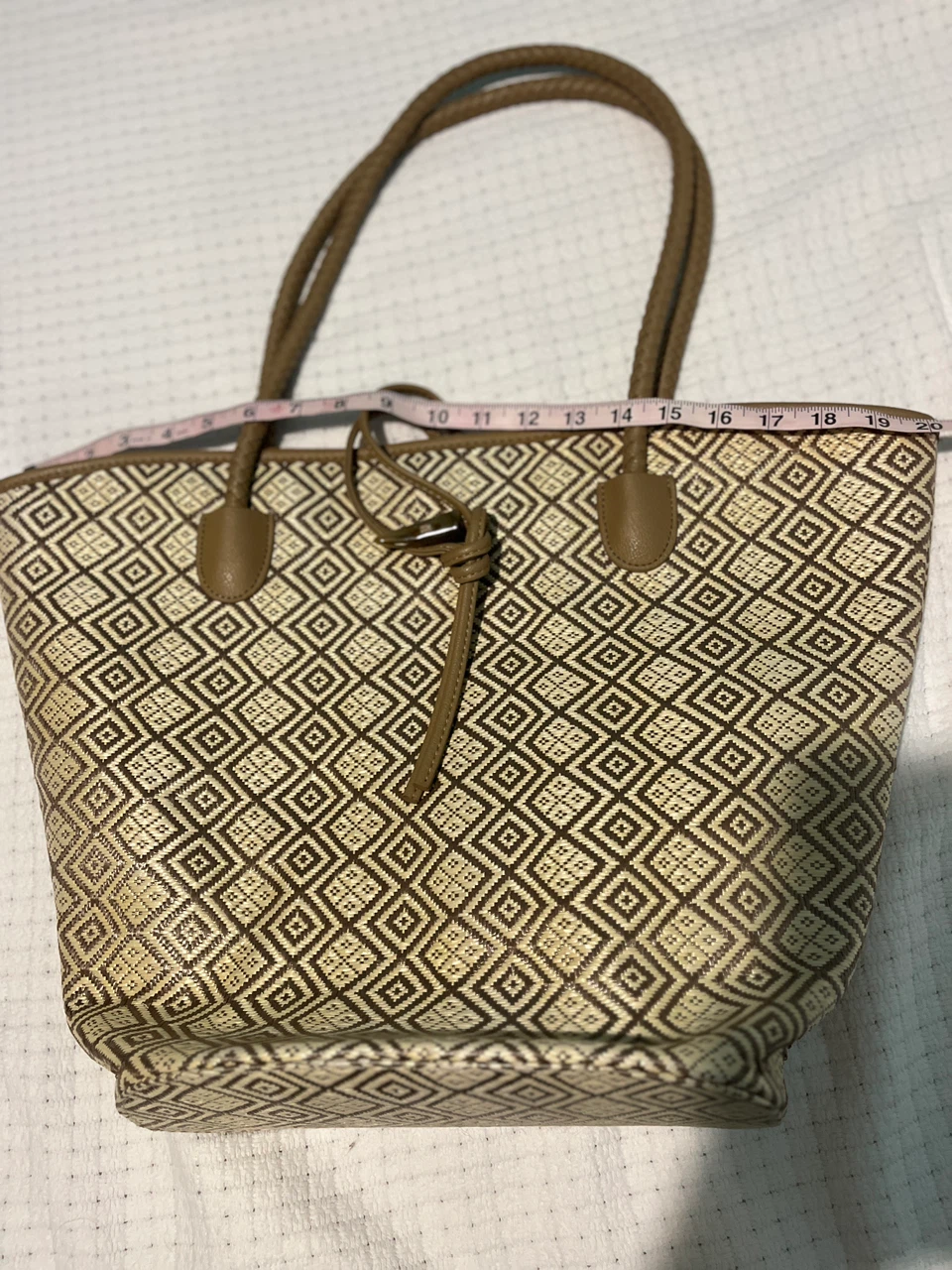 Neiman Marcus patterned tote bag