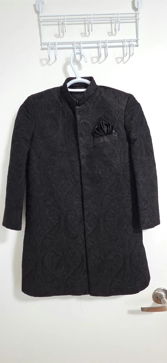 Black Embroidered Sherwani Jacket