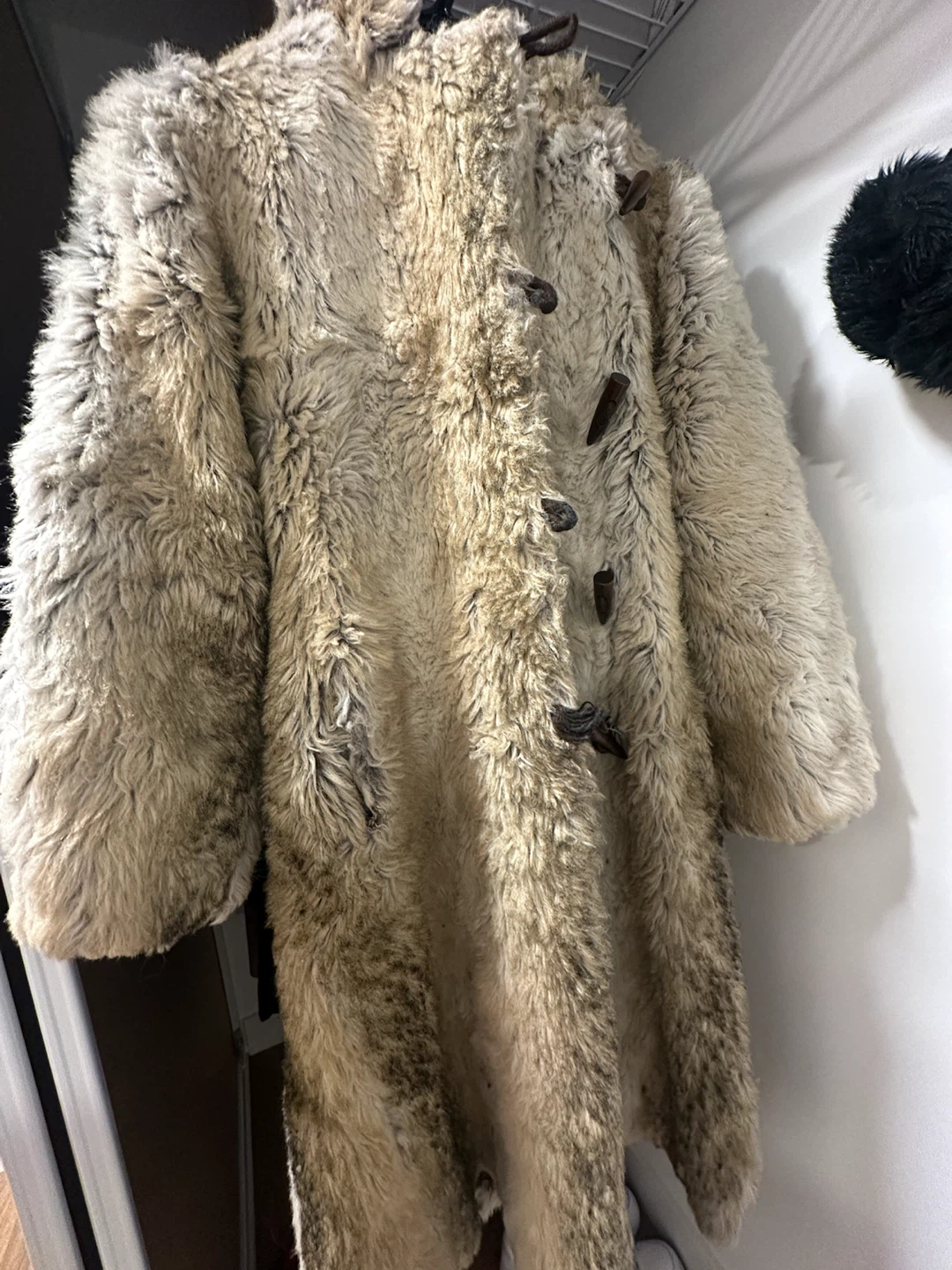 Vintage Faux Fur Hooded Toggle Coat - photo 2