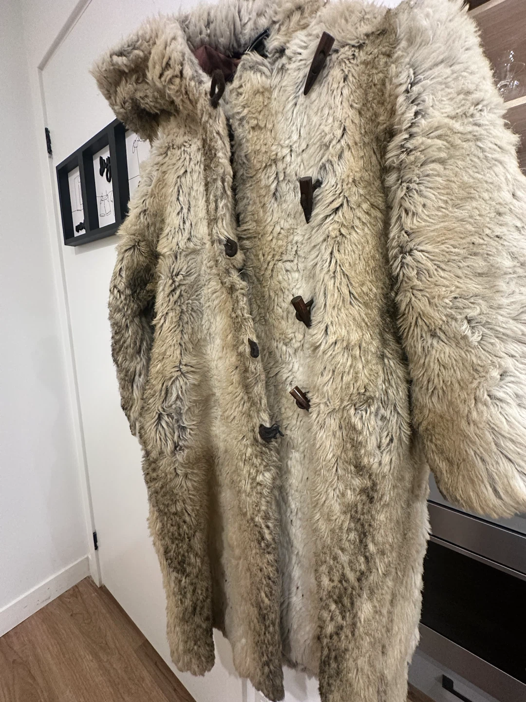Vintage Faux Fur Hooded Toggle Coat - photo 3