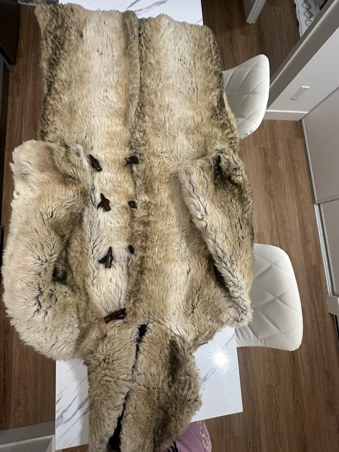 Vintage Faux Fur Hooded Toggle Coat - photo 5