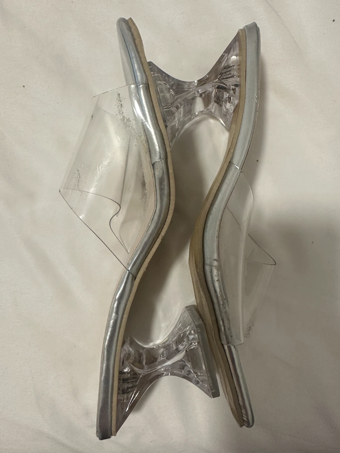 Silver Clear Strap Mules - photo 3