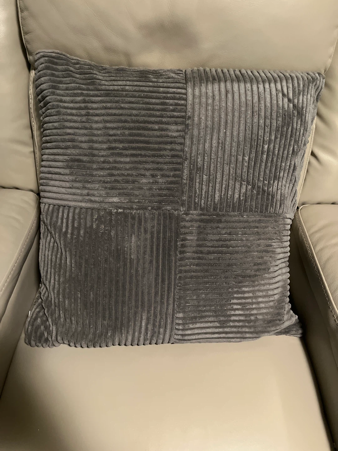 22” x 22” Gray Corderoy Pillow