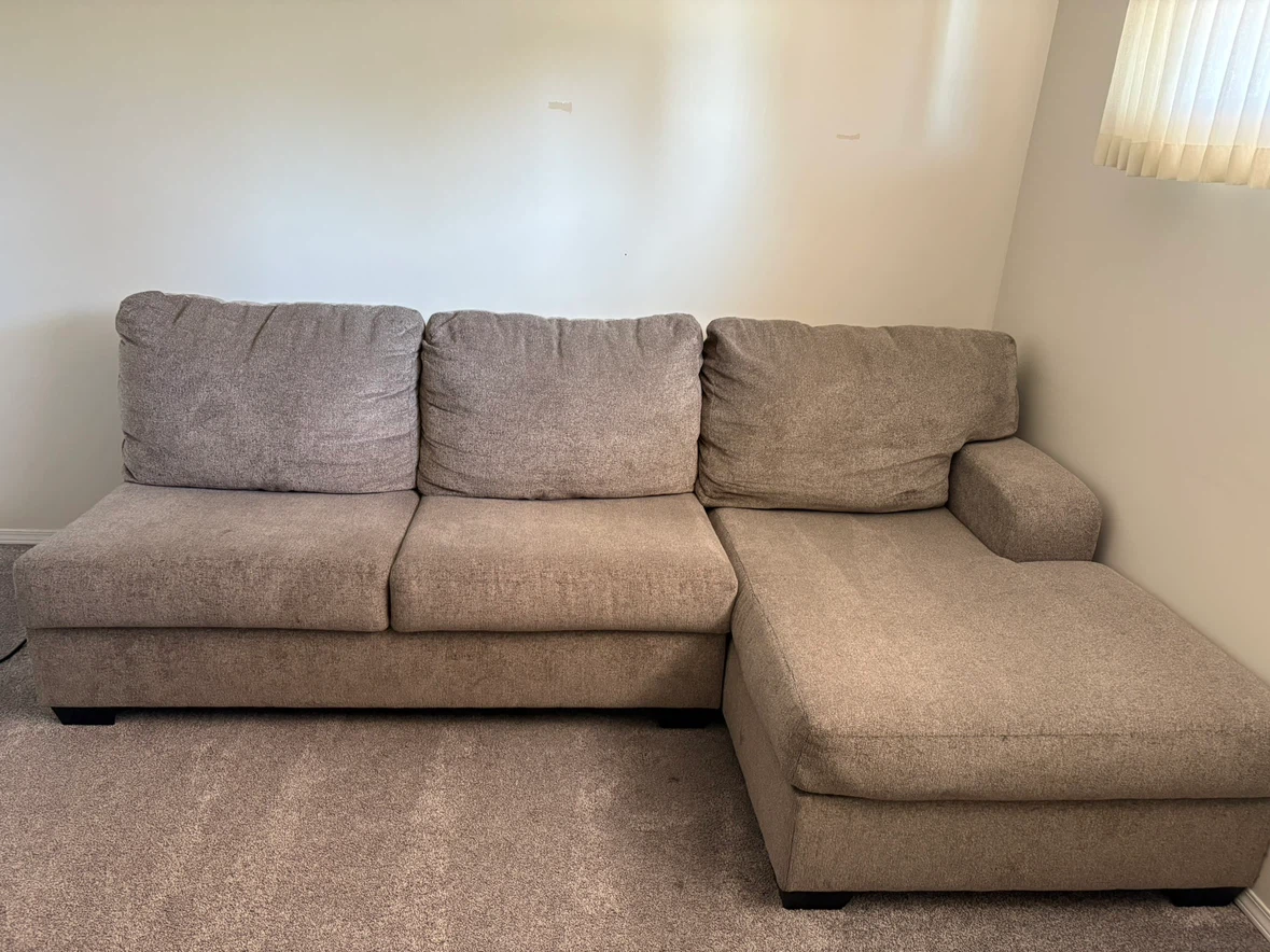 Grey Sofa, 3 seater with left hand chaise