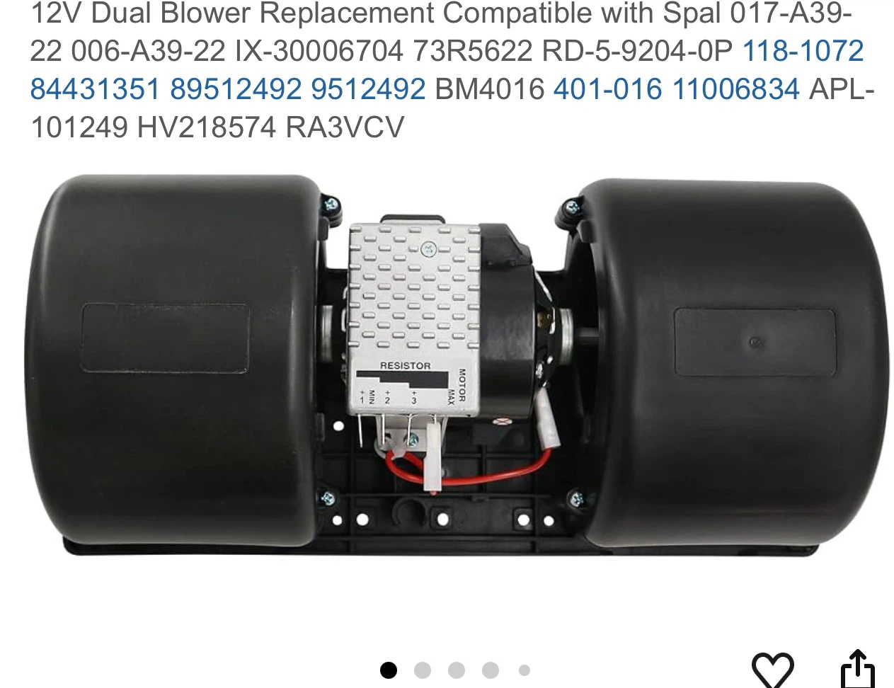 12V Dual Blower Motor Replacement