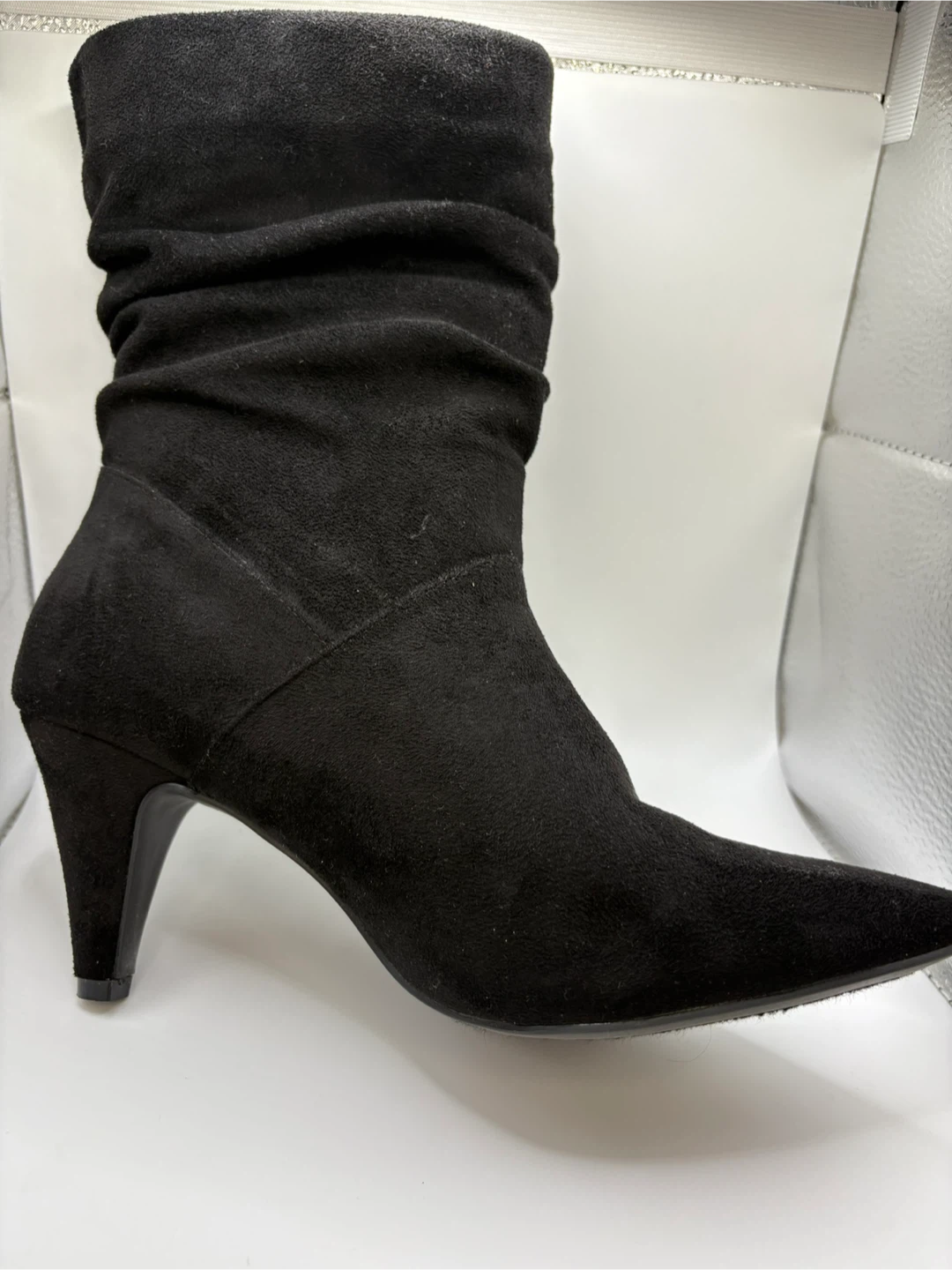 Size 8 - Bamboo Black Suede Slouch Boots