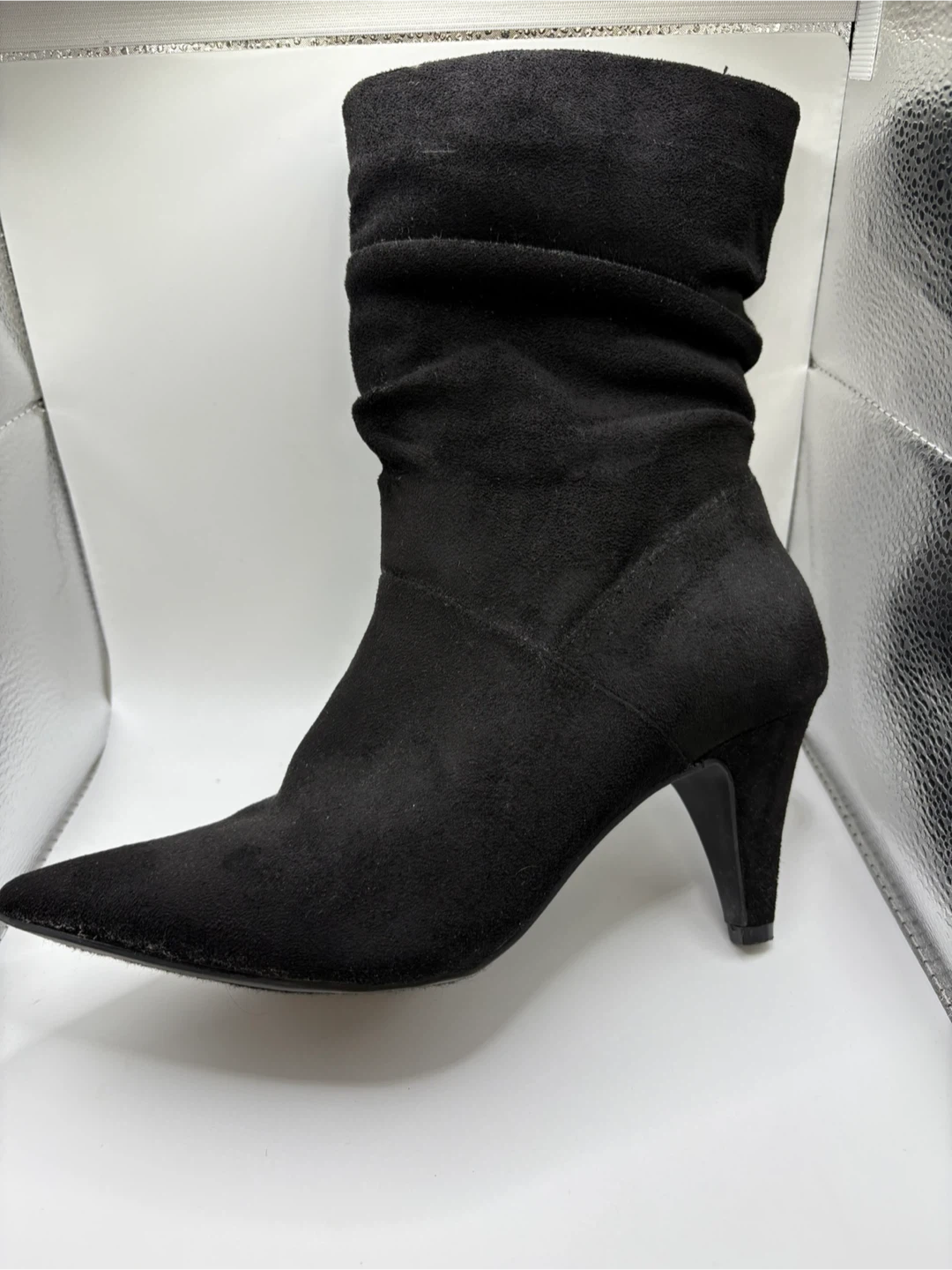 Size 8 - Bamboo Black Suede Slouch Boots - photo 2