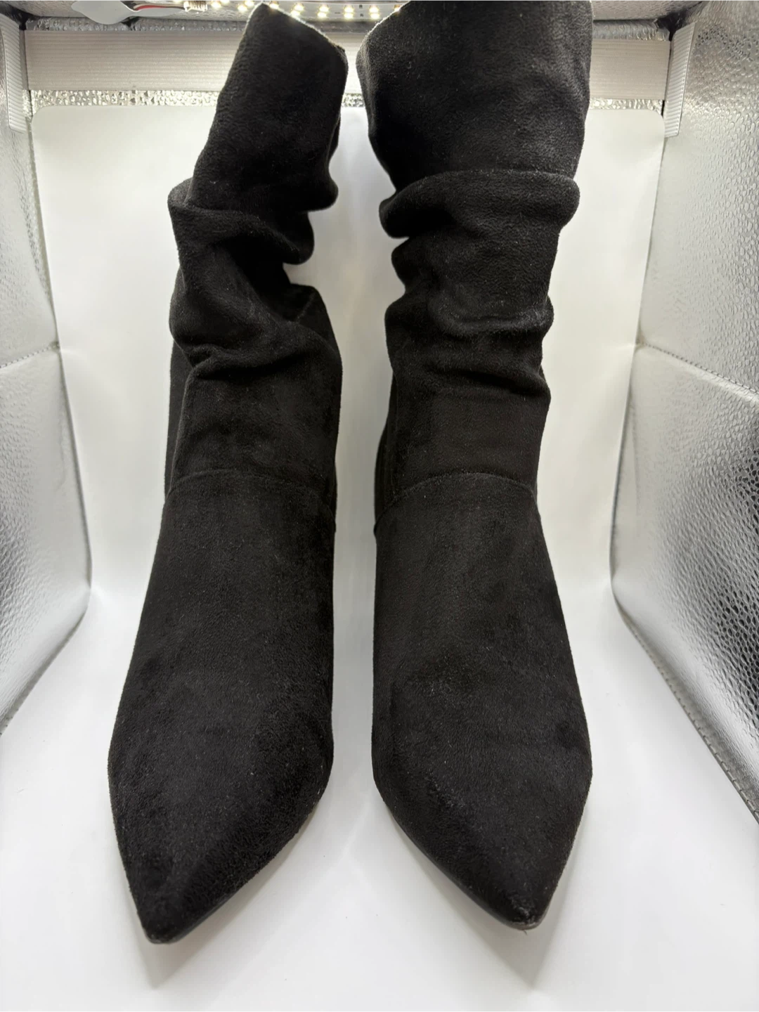 Size 8 - Bamboo Black Suede Slouch Boots - photo 4