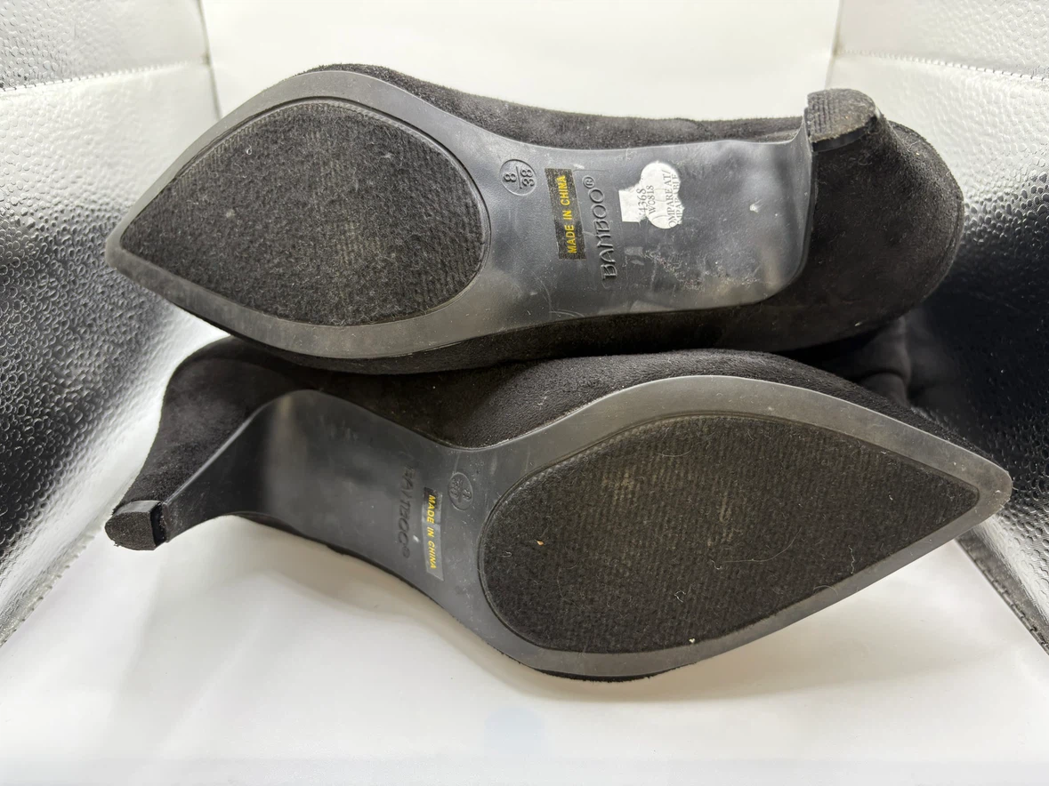 Size 8 - Bamboo Black Suede Slouch Boots - photo 5