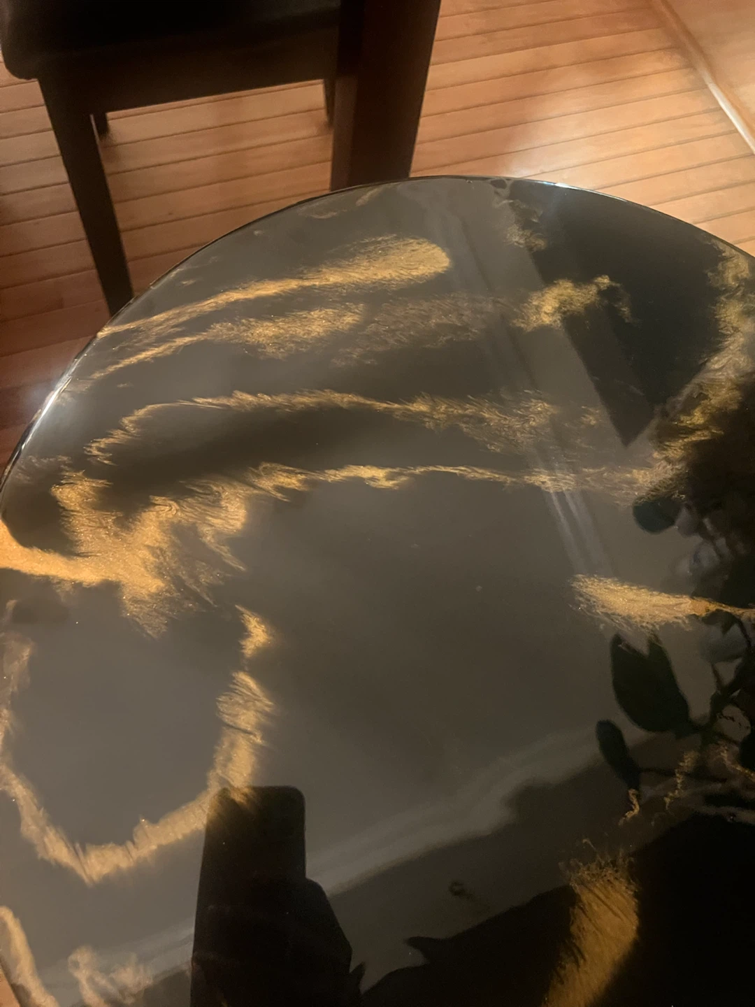 Round Black and Gold Side Table - photo 4