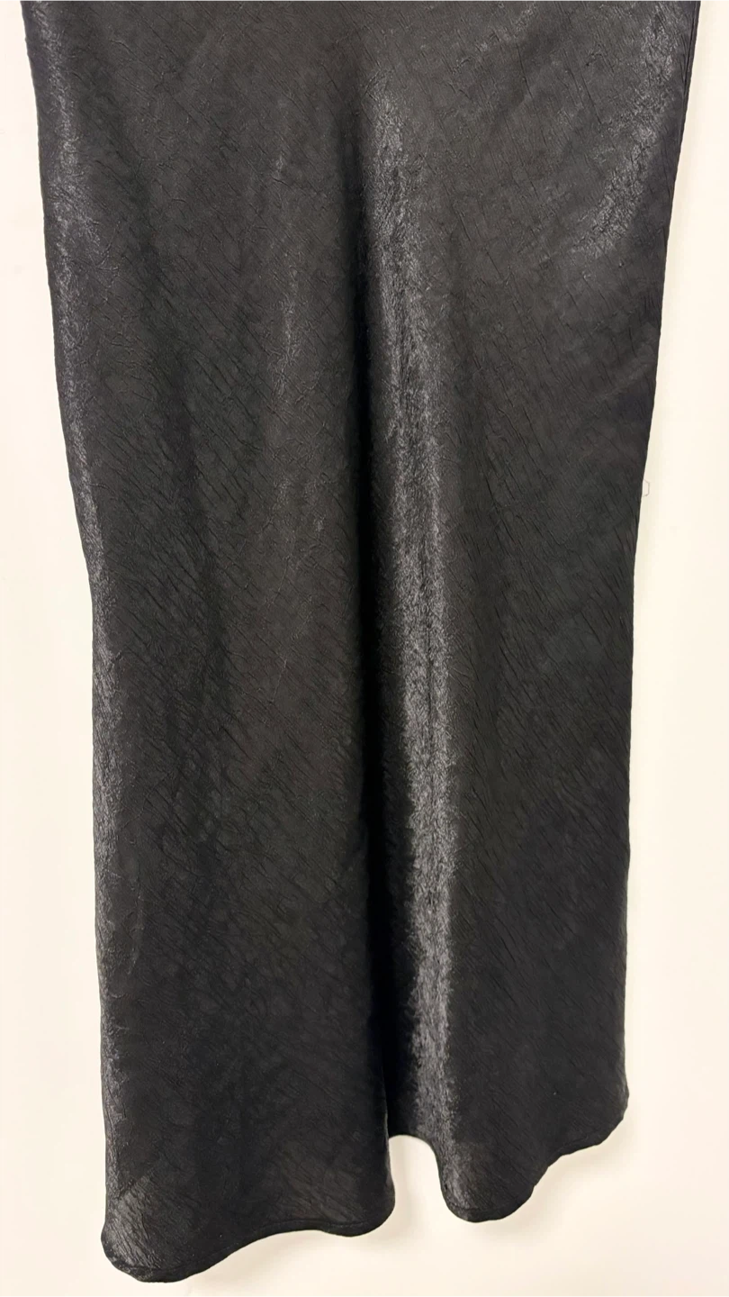 Black Satin Midi Skirt - photo 2