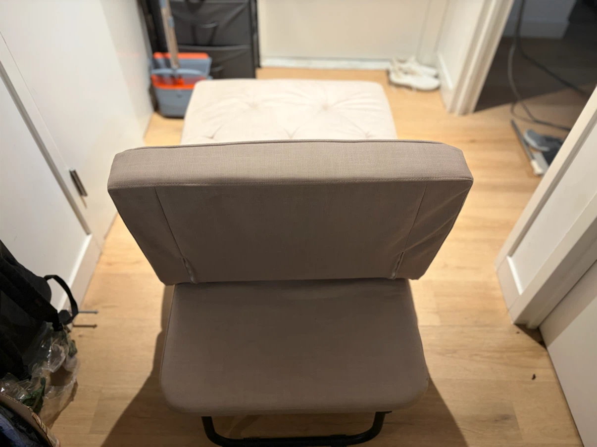 4-in-1 Convertible Sleeper Chair / Folding Ottoman – Beige - photo 4