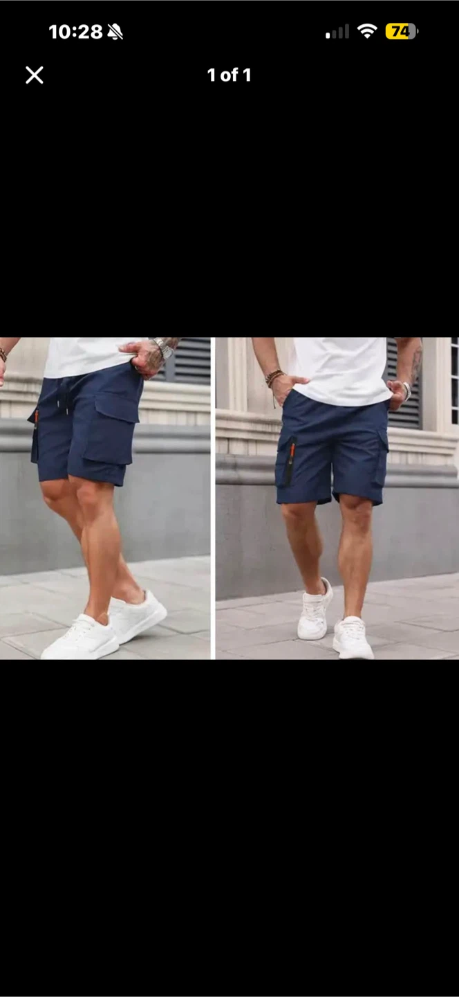 Brand New Navy Cargo Shorts. Size large