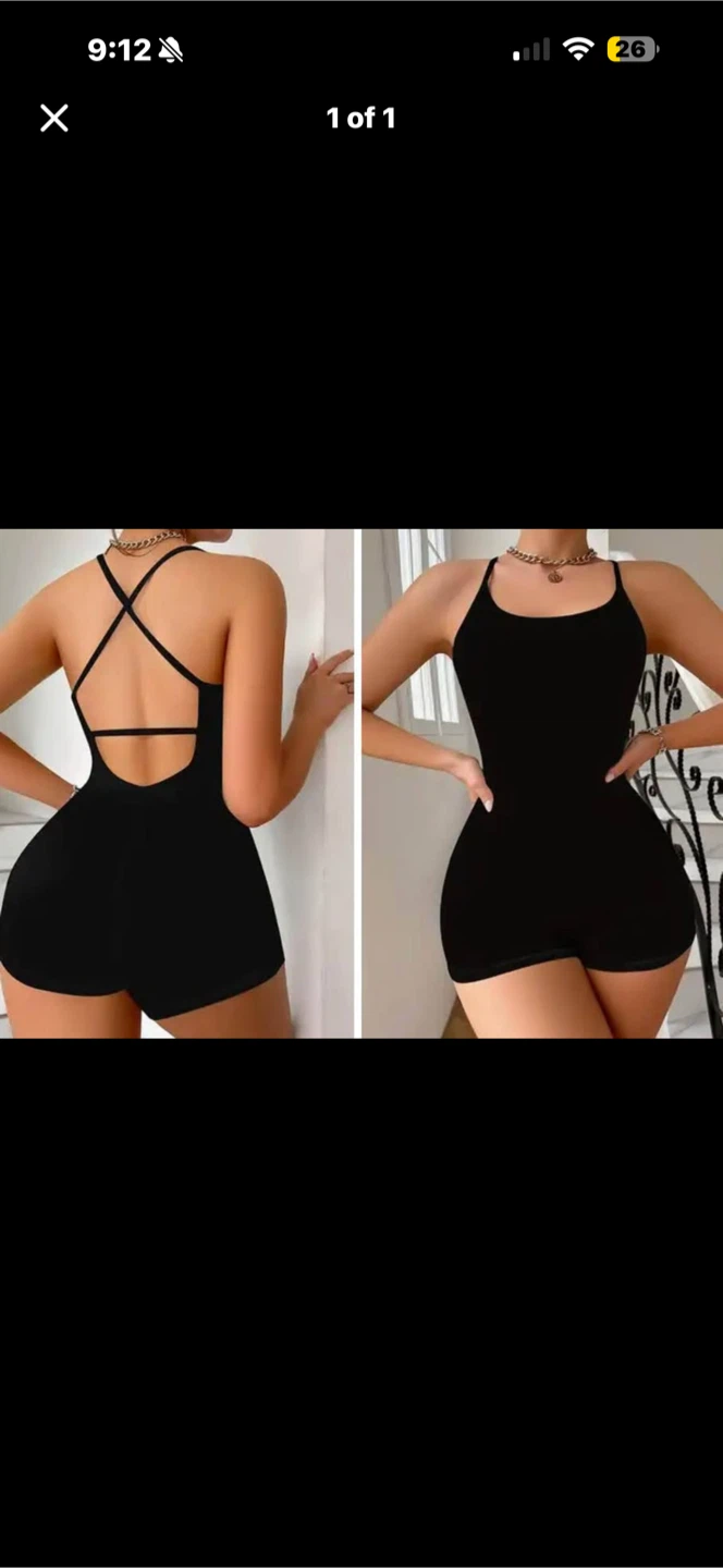 Brand New Black Criss-Cross Back Romper. Size large