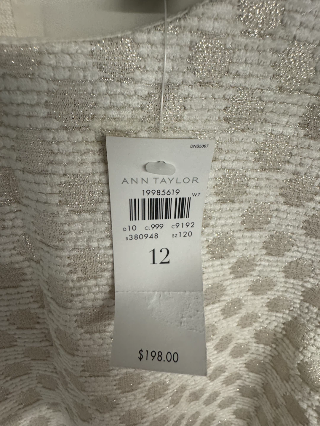 Ann Taylor Women's White Textured Fit and Flare Dress Size 12 - photo 3