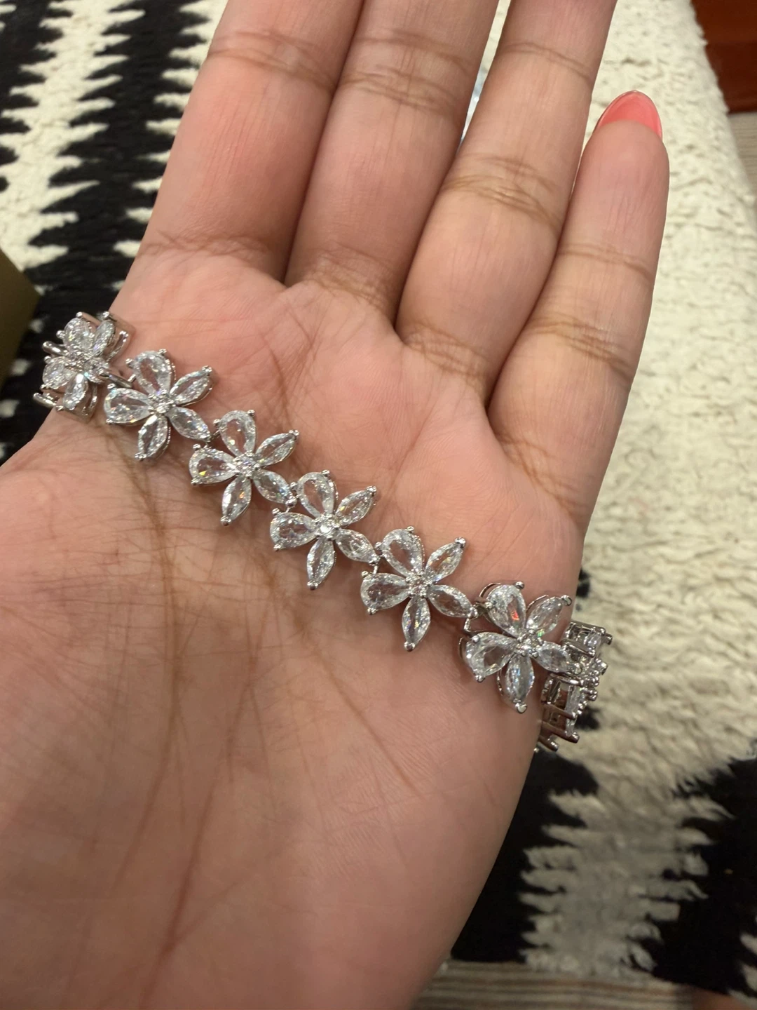Sparkling Flower Bracelet with Crystals - photo 2