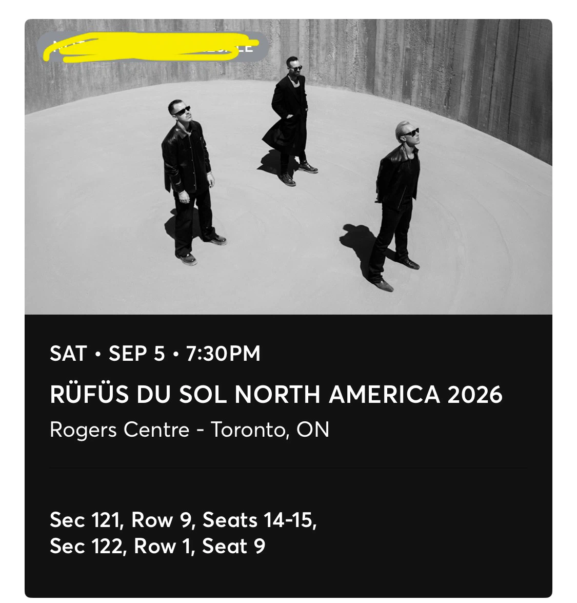 RÜFÜS DU SOL Tickets Rogers Centre - Sep 5, 2026