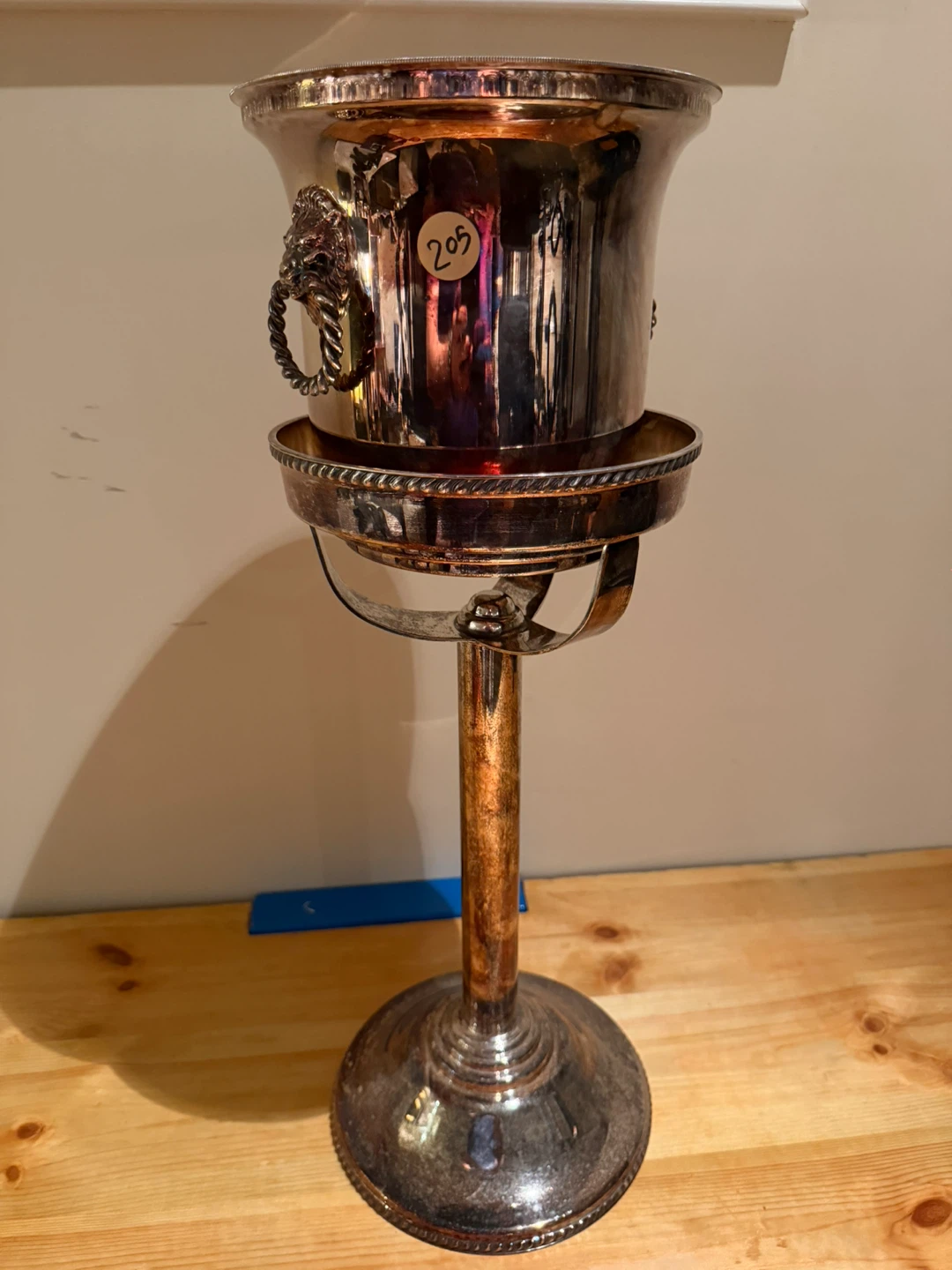 Silver-Plated Wine Cooler with Stand