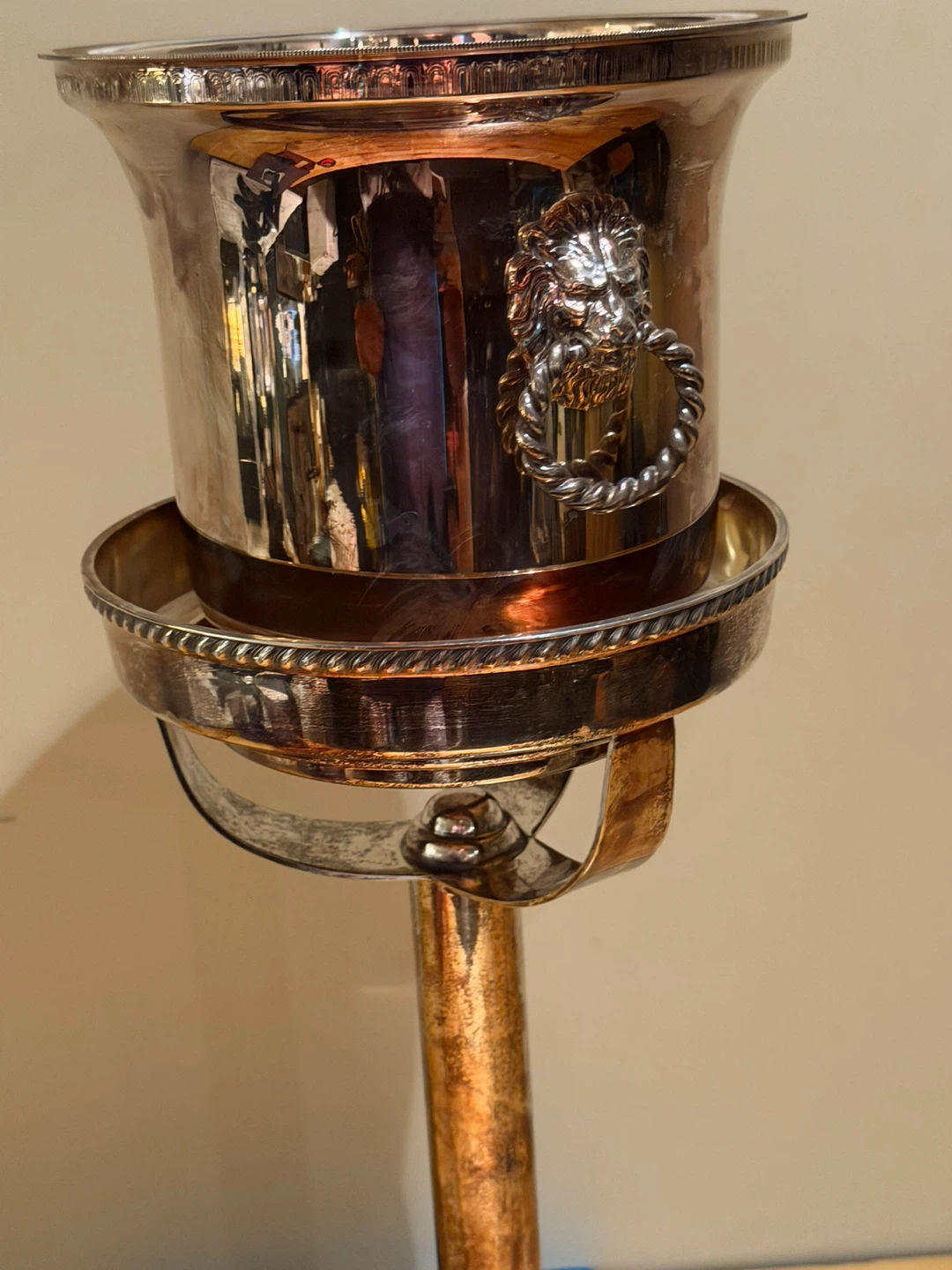 Silver-Plated Wine Cooler with Stand - photo 2