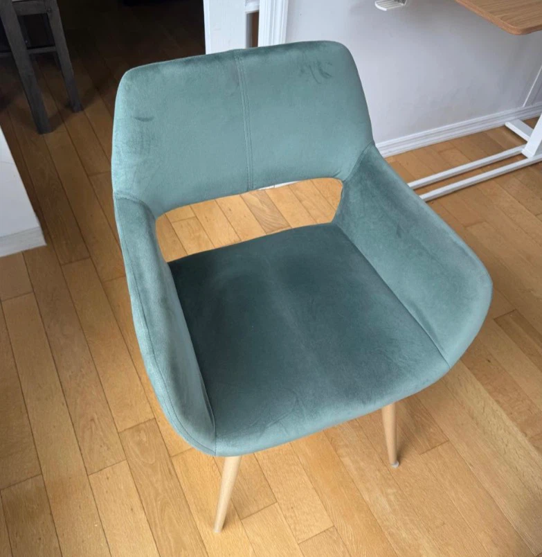 Teal Velvet Arm Chair