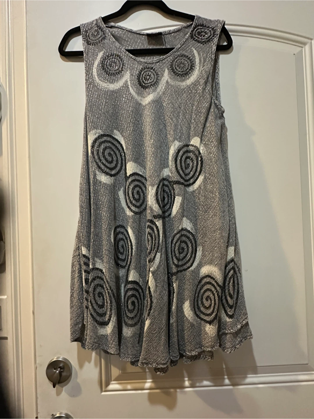 Shiva Fashions Silver Spiral Sleeveless Dress