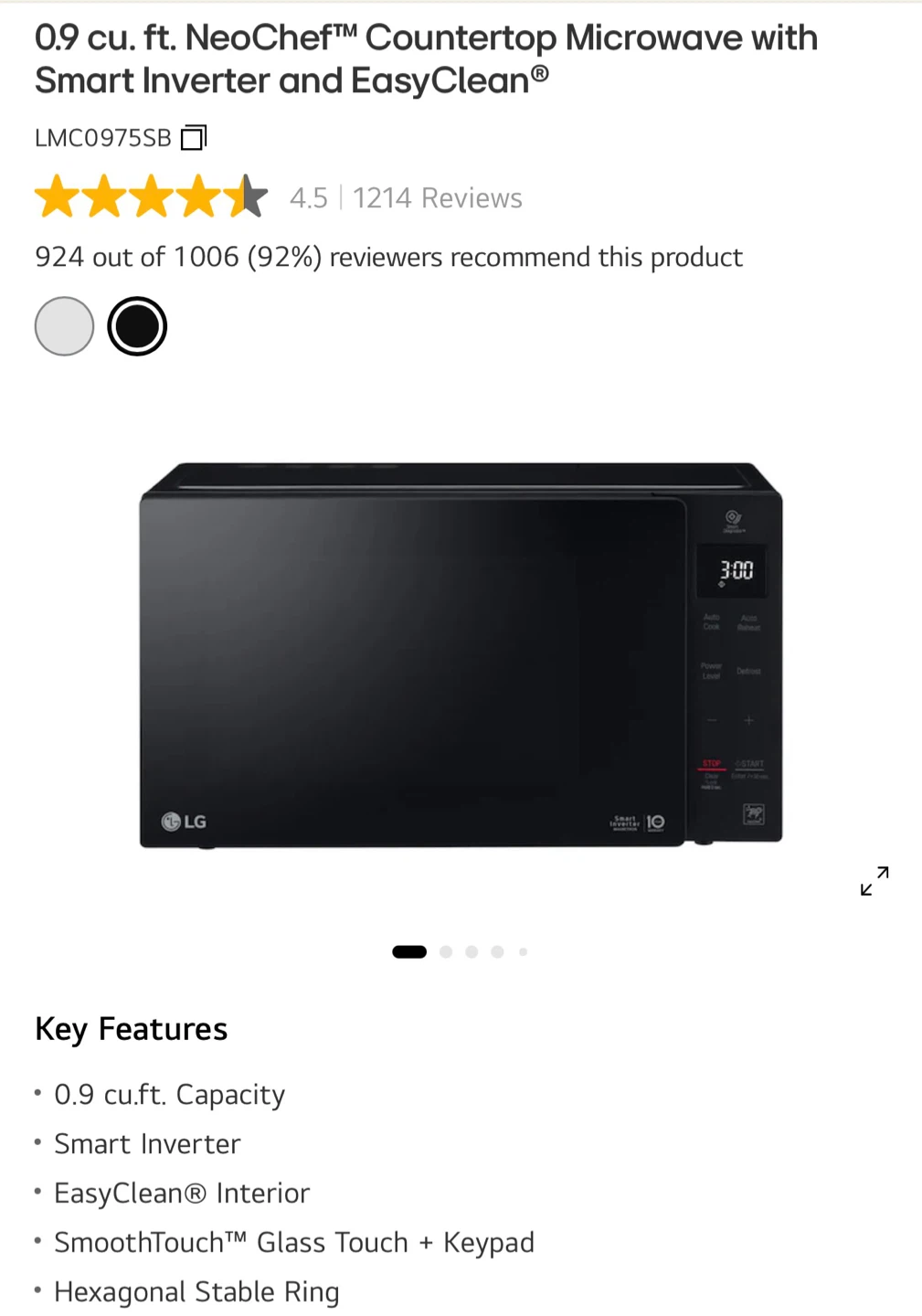 LG Stainless Steel Microwave Oven 1200W