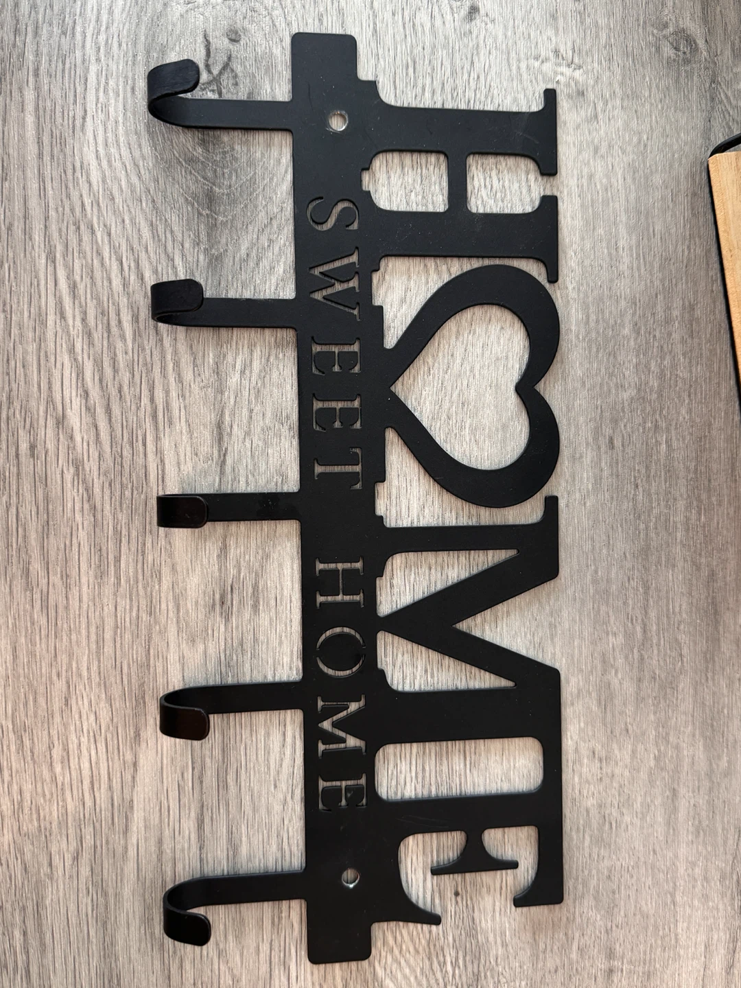 Black Metal "Sweet Home" Key Holder