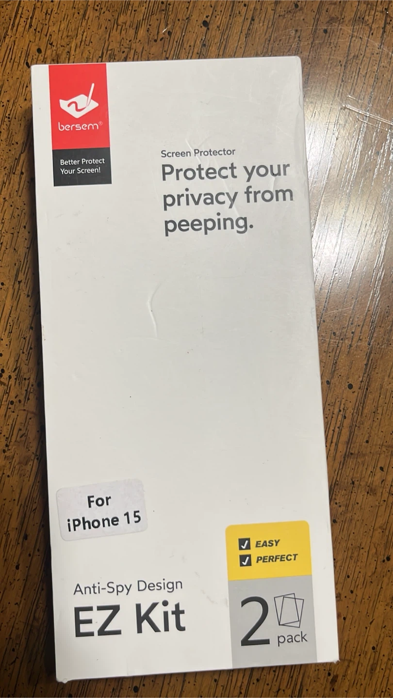Bersem Privacy Screen Protector 2 Pack for iPhone 15