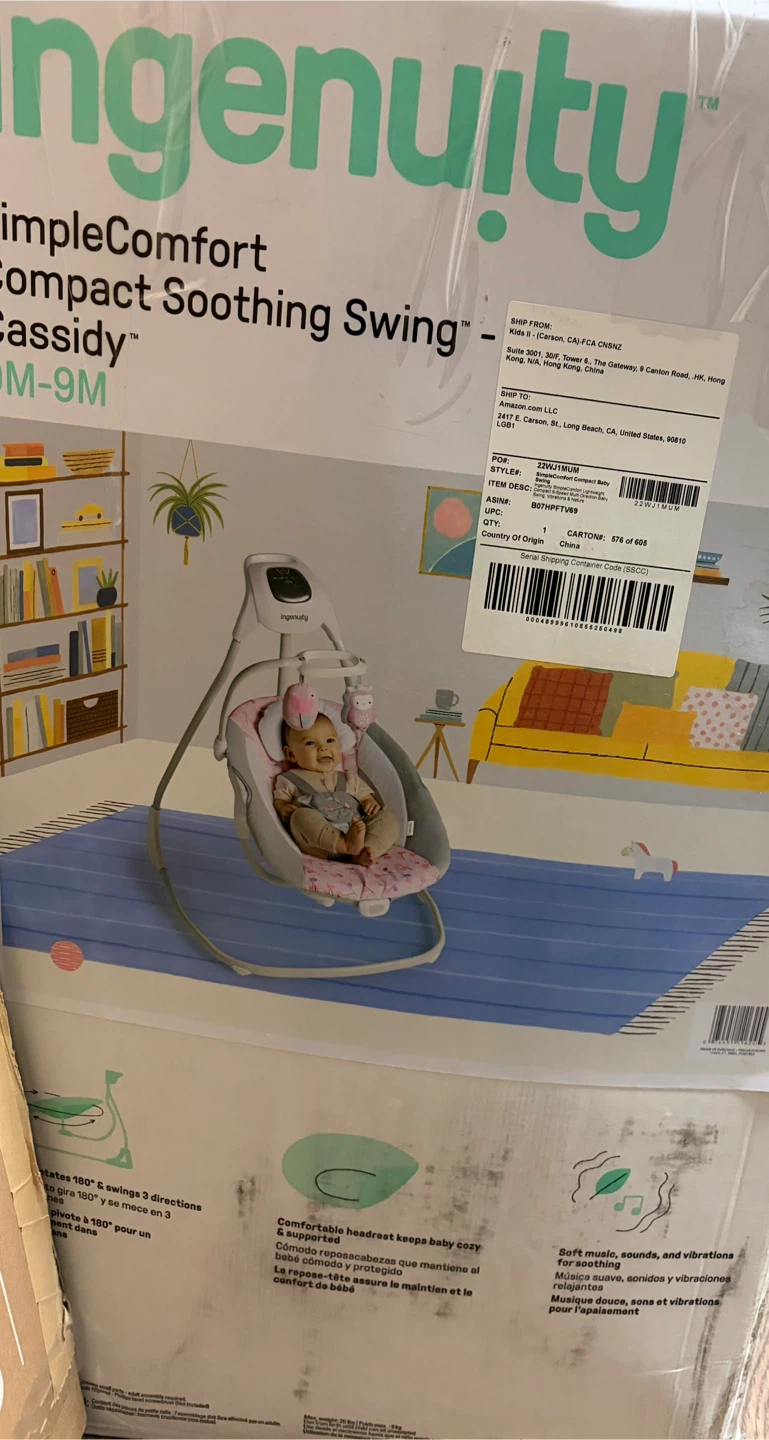 Ingenuity SimpleComfort Compact Soothing Swing - Cassidy OM-9M - photo 2