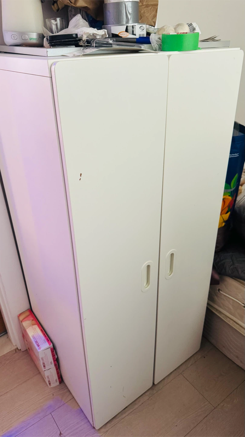 White Double Door Storage Cabinet