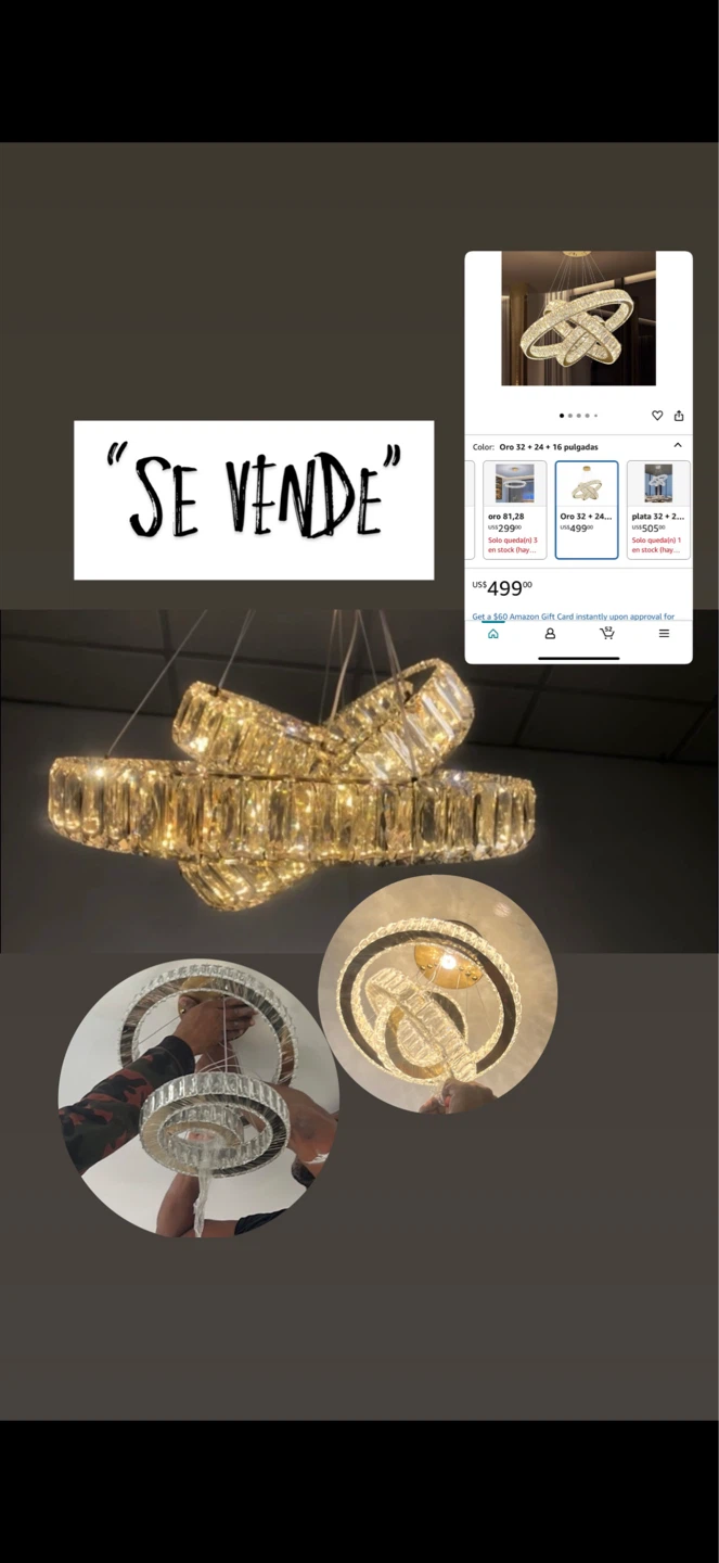 Modern Crystal Chandelier 32+24+16 Inch